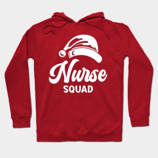 Nurse Squad Santa Hat White Text Hoodie